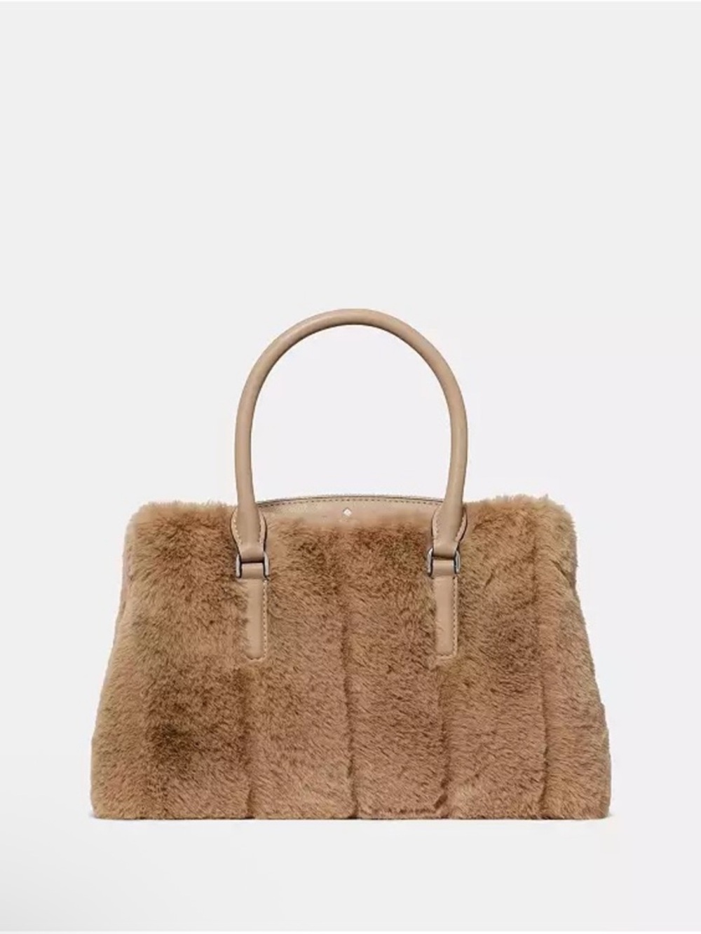 Kate Spade Thompson Street Faux Fur Small Satchel Bag Natural
